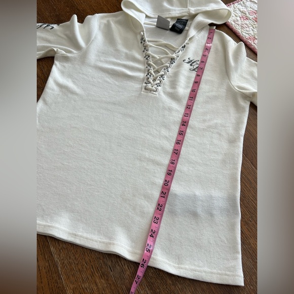 Harley-Davidson® Willie G Skull Ivory Laced Waffle Knit Henley Hoodie -L 💀 - Picture 10 of 14